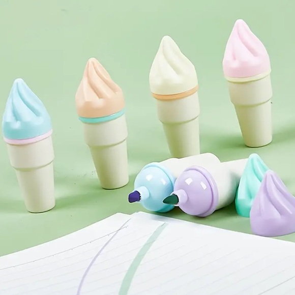 Ice cream cone mini fluorescent highlighters NWT - Picture 6 of 8